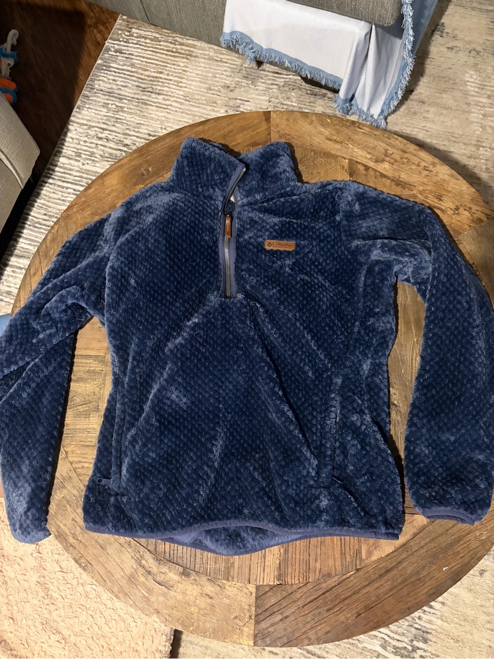 Columbia Navy Plush Quarter-Zip Fleece, L